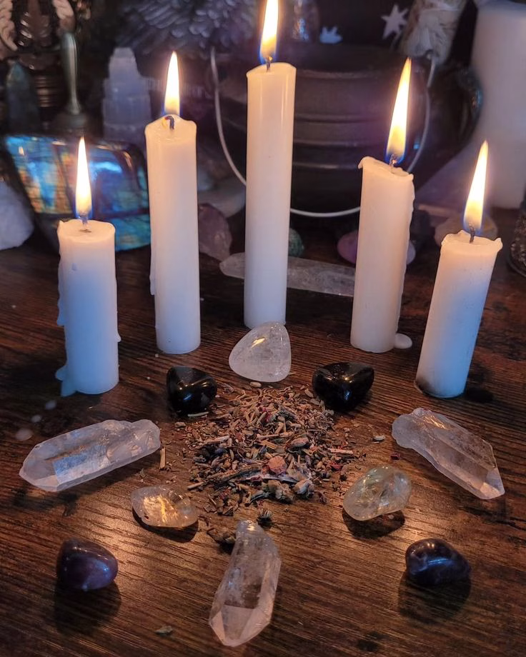 "Performing a protection spell for the home."